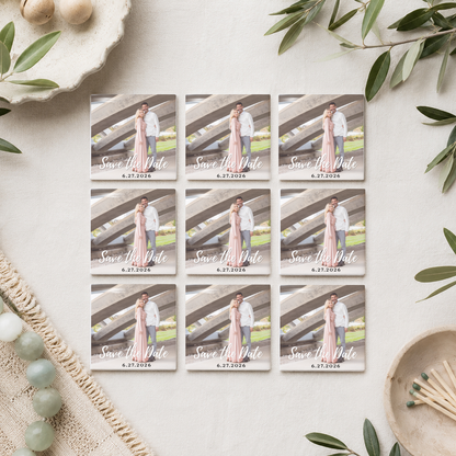 Save the Date Custom Photo Magnets 2.5" - personalized, custom, wedding, invite, favor, engagement, engagement announcement, keepsake