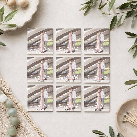 Save the Date Custom Photo Magnets 2.5" - personalized, custom, wedding, invite, favor, engagement, engagement announcement, keepsake