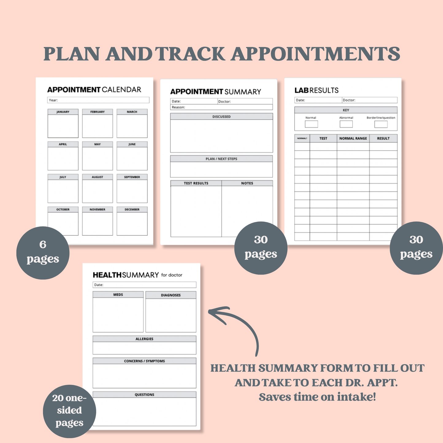 REFILLS - Medical & Chronic Illness Tracker Binder (A5)