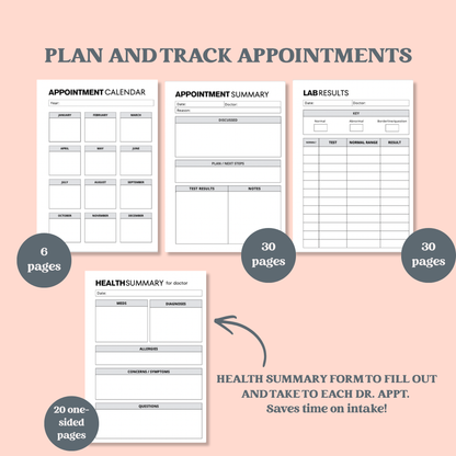 REFILLS - Medical & Chronic Illness Tracker Binder (A5)