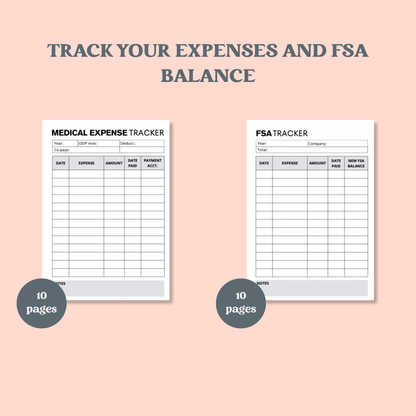 REFILLS - Medical & Chronic Illness Tracker Binder (A5)