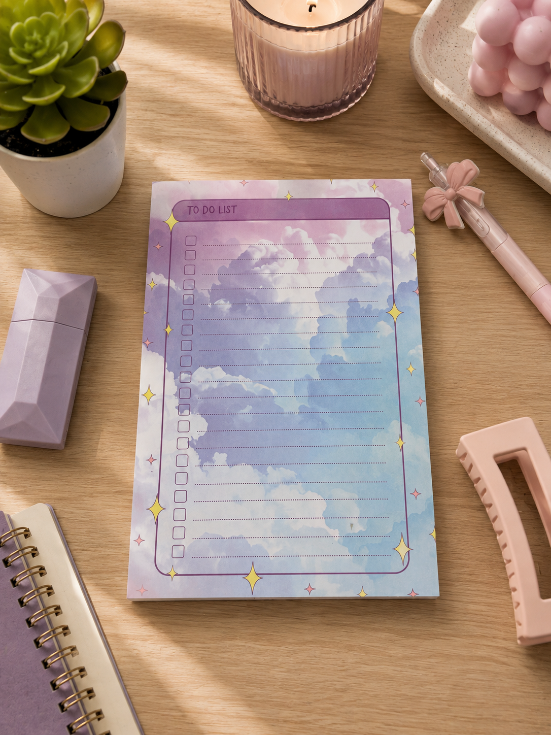 Starry Cloud To-Do List Notepad (A5) – Aesthetic, dreamy, fantasy-inspired daily checklist