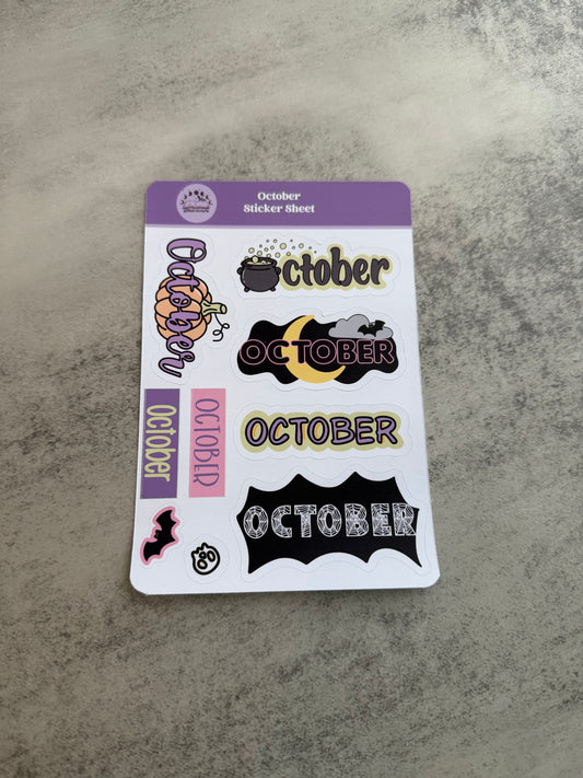 Halloween / October journal sticker sheets