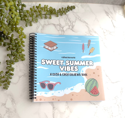 Spiral-Bound Sweet Summer Vibes Coloring Book: Cozy and Bold for relaxation