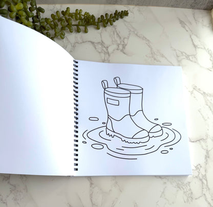 Spiral-Bound Sweet Summer Vibes Coloring Book: Cozy and Bold for relaxation