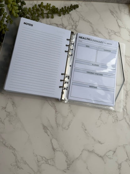 REFILLS - Medical & Chronic Illness Tracker Binder (A5)