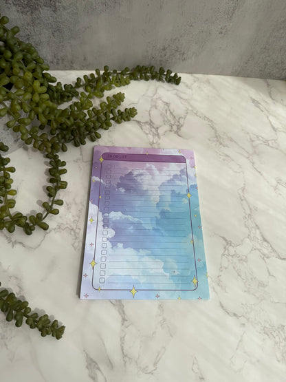 Starry Cloud To-Do List Notepad (A5) – Aesthetic, dreamy, fantasy-inspired daily checklist