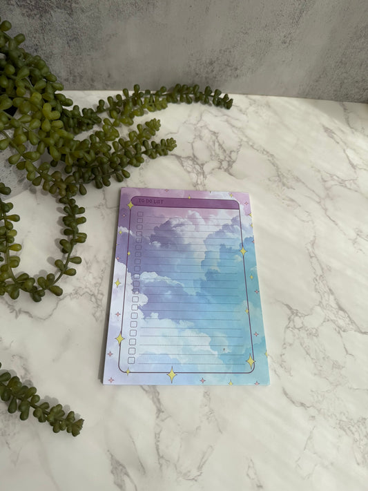 Starry Cloud To-Do List Notepad (A5) – Aesthetic, dreamy, fantasy-inspired daily checklist