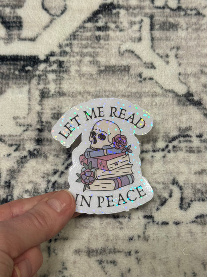 Let me read in peace sticker