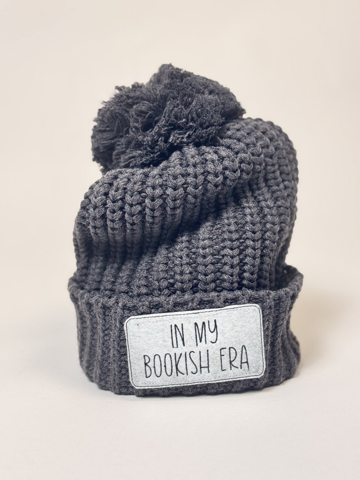 In My Bookish Era Chunky-Knit Pom Beanie