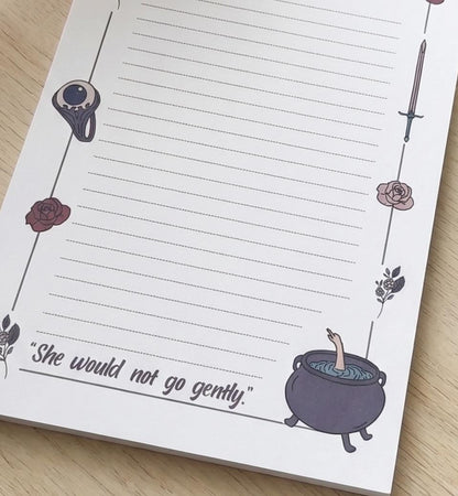 ACOTAR-inspired notepad - Nesta in cauldron