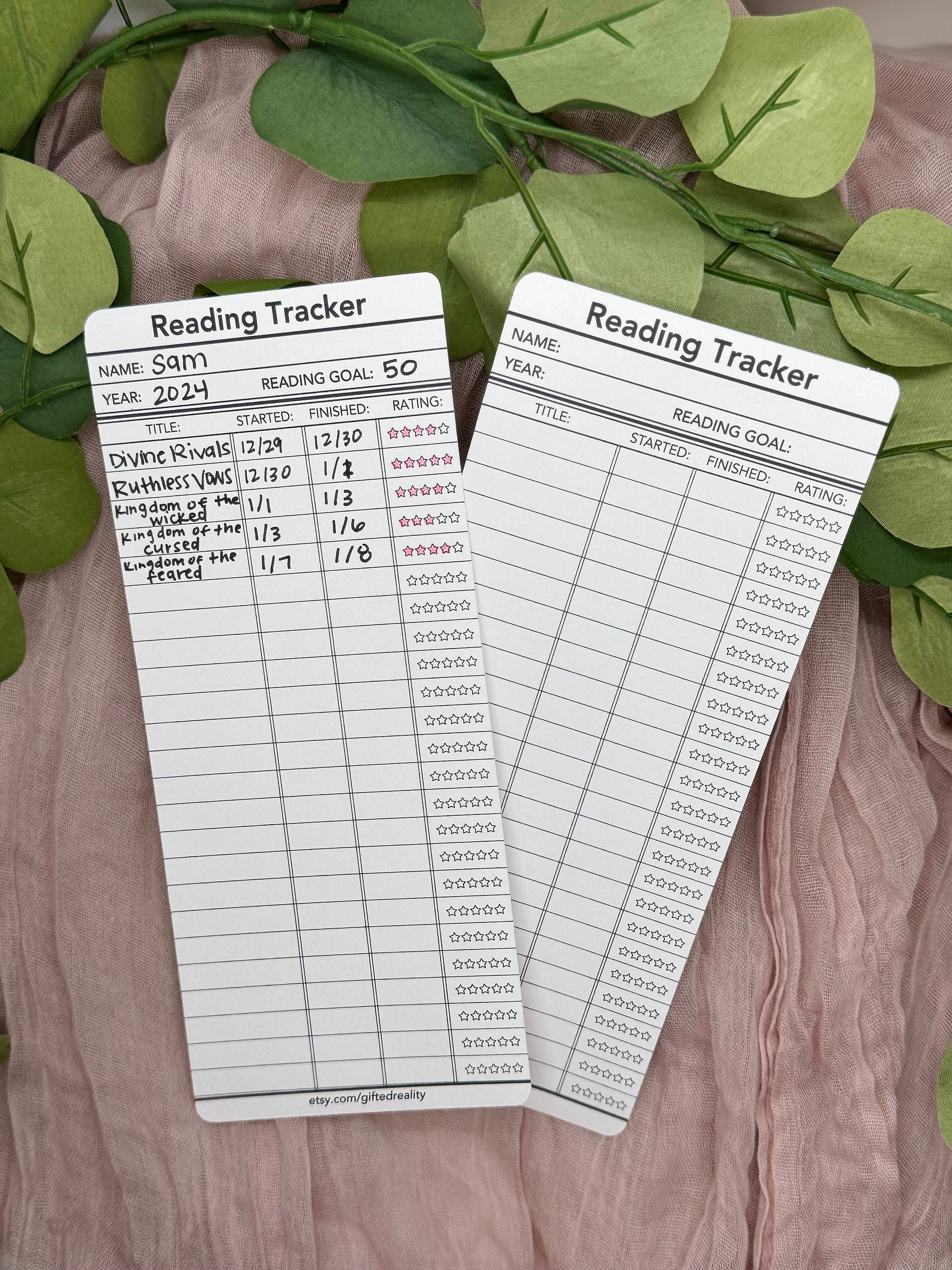 Book tracker reading list | bookish, kit, acotar, fourth wing, gift, reader, book gift, bookmark, library card, fbaa, booktok