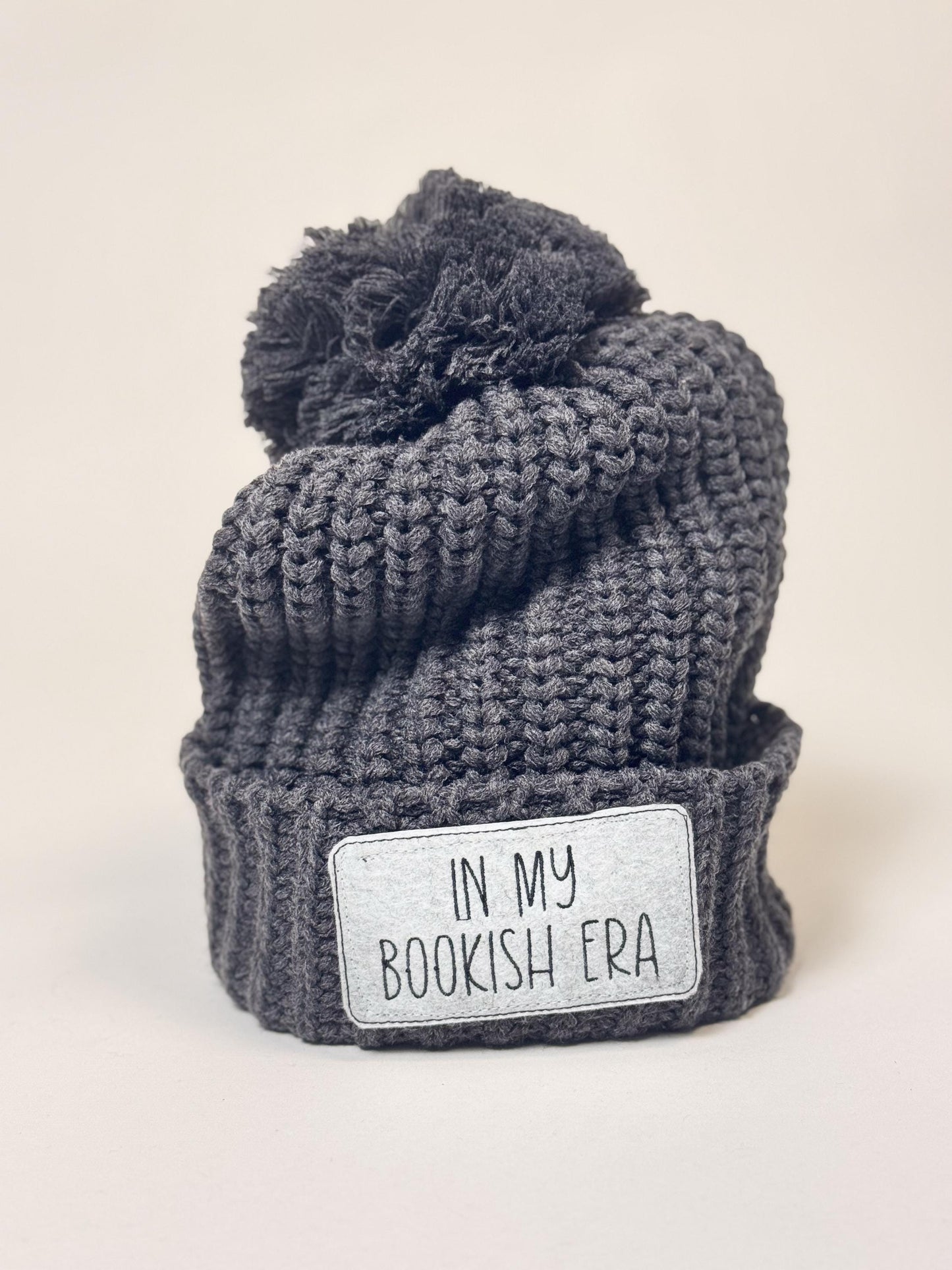 In My Bookish Era Chunky-Knit Pom Beanie | booktok, bookish, book gift, gift for reader, reader, romantasy, acotar, hat, reader gift