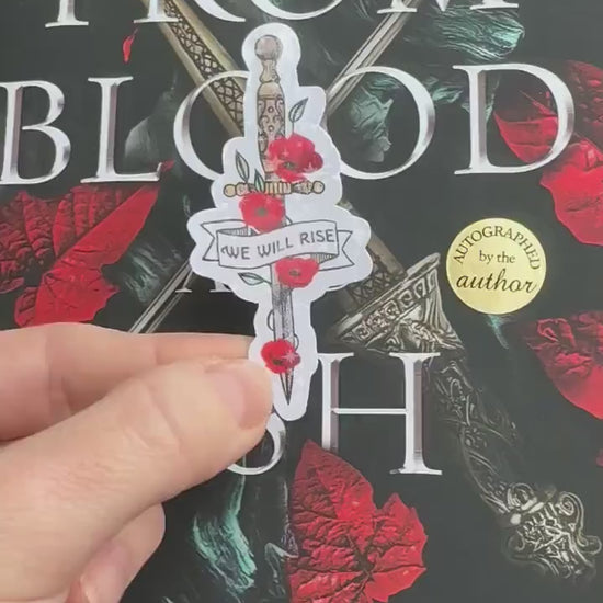 From Blood and Ash-inspired dagger We Will Rise sticker | bookish, casteel, cas, poppy, booktok, book gift, book girl, reader, flesh & fire