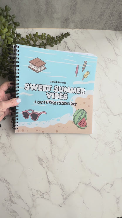 Spiral-Bound Sweet Summer Vibes Coloring Book: Cozy and Bold for relaxation
