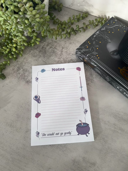 ACOTAR-inspired notepad - Nesta in cauldron