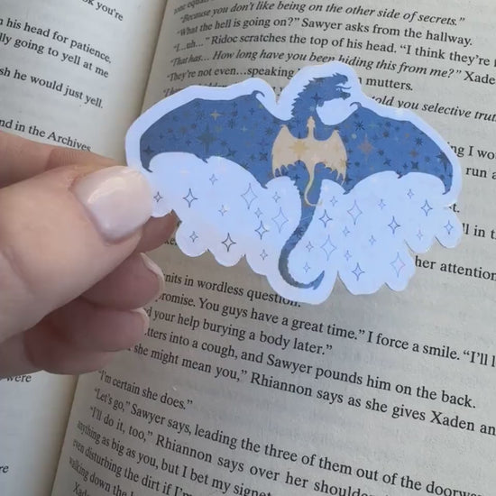 Fourth Wing-inspired sticker-dragons | holographic, glitter, quote, bookish, Tairn, iron flame, bookish gift, gift for her, Andarna