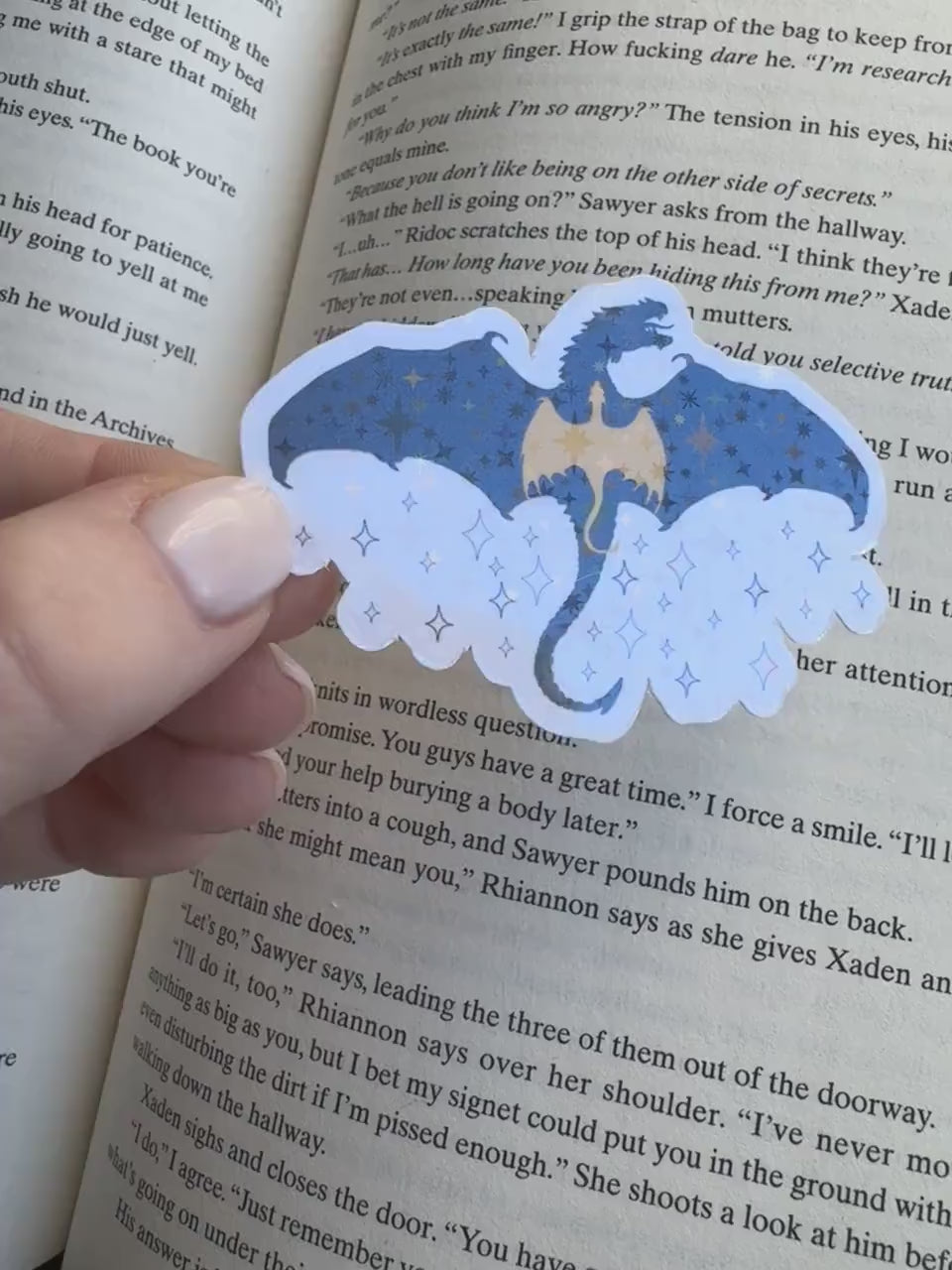 Fourth Wing-inspired sticker-dragons | holographic, glitter, quote, bookish, Tairn, iron flame, bookish gift, gift for her, Andarna