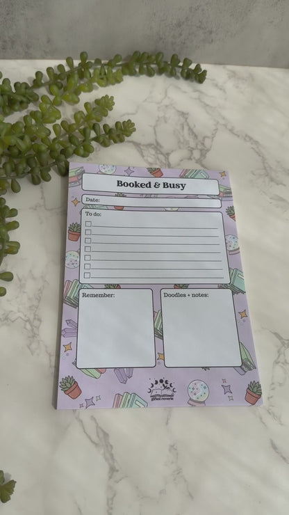 Booked & Busy Notepad (A5) – A cozy, ADHD-friendly daily task planner for readers