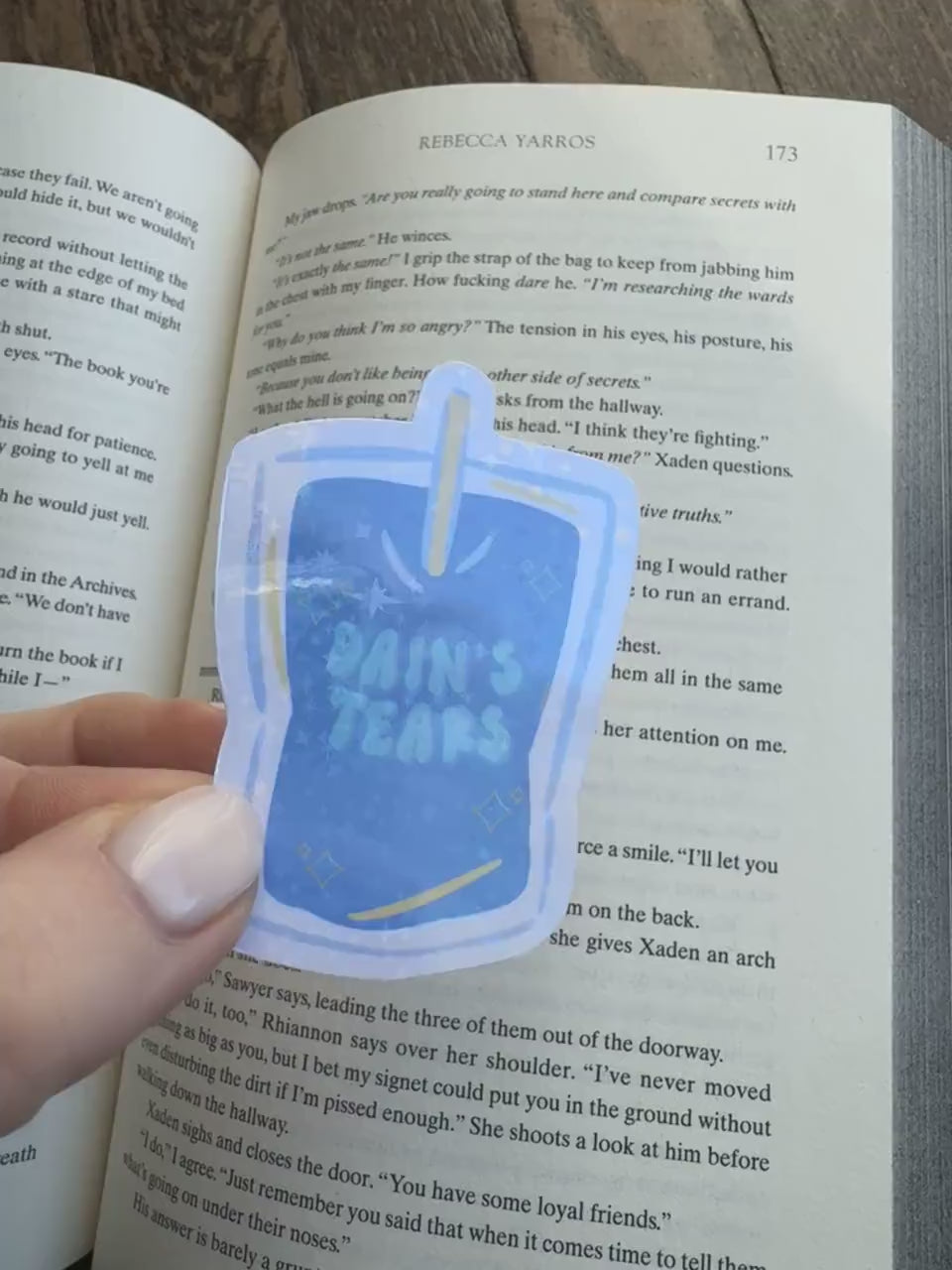 Fourth Wing Dain's Tears-inspired sticker | holographic, glitter, quote, bookish, fantasy, iron flame, bookish gift, xaden, gift for her