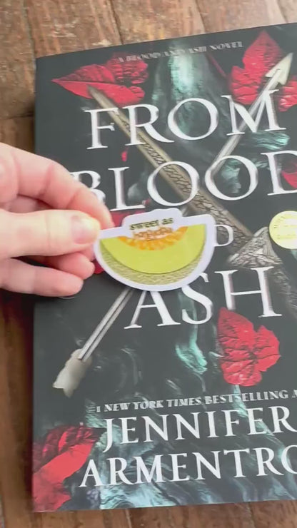 From Blood and Ash-inspired honeydew sticker | bookish, FBAA, casteel, cas, poppy, booktok, book gift, book girl, reader, flesh and fire